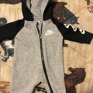Nike 3 month one piece hooded romper vgc
